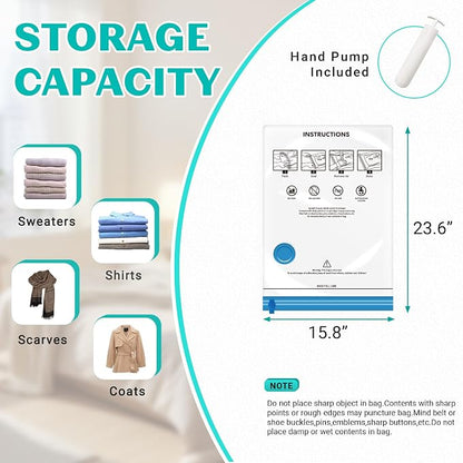 10 Pack Small Space Saver Vacuum Storage Bags Compression Seal Bags - Image 5