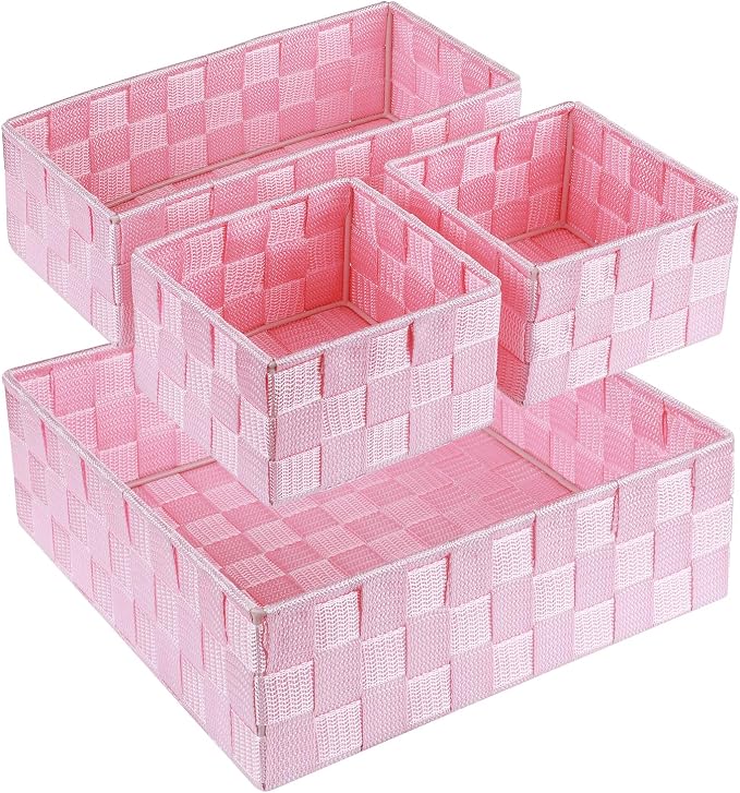 Posprica Woven Storage Baskets for Organizing, Small Baskets Cube Bin Container by Posprica