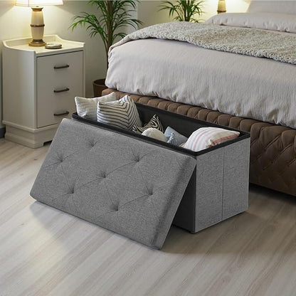 Sweetcrispy 30 Inch Folding Storage Ottoman Bench, Ottoman - Image 7