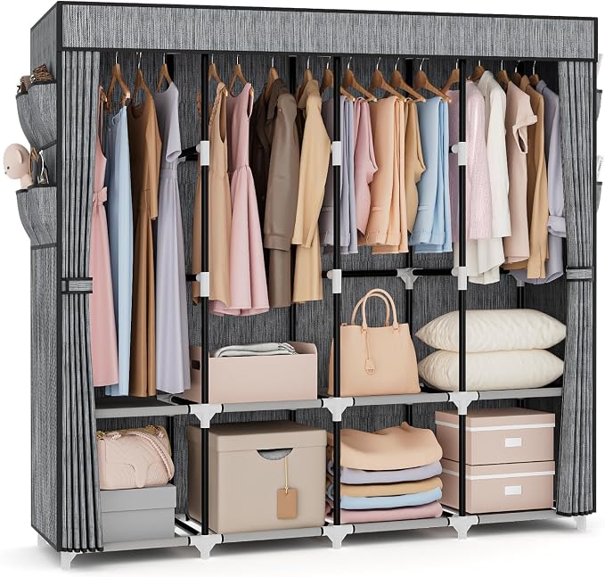 VTRIN Portable Closet for Hanging Clothes 67 Inch Wide Large Capacity Portable by VTRIN