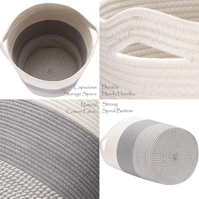 Sea Team Large Size Cotton Rope Woven Storage Basket - Image 5