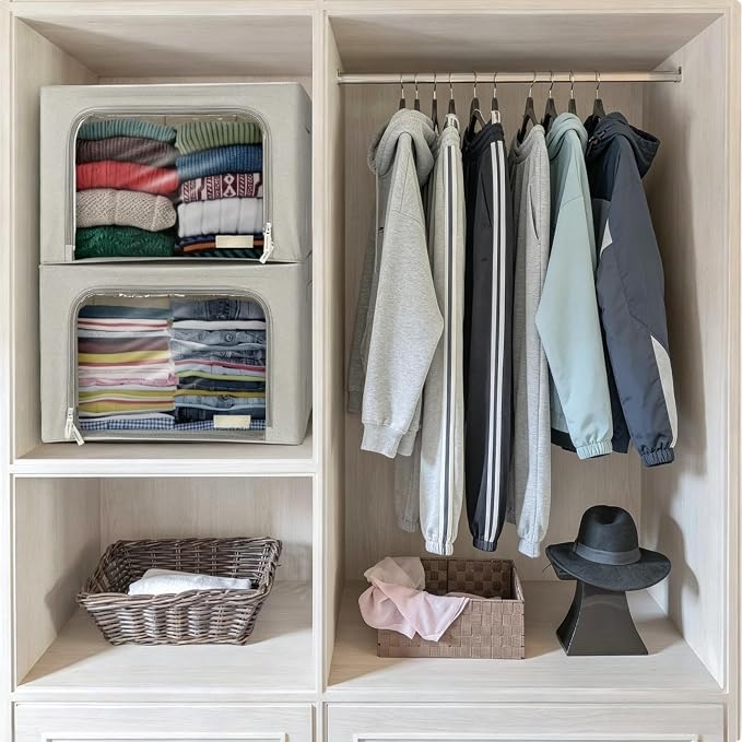 Metal - Frame Foldable Storage Box - Stackable Fabric Organizer - Image 4