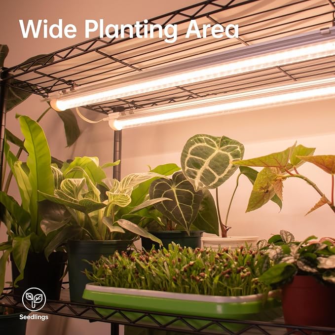Bstrip DIY Plant Shelf with Grow Light, Grow Light Shelf with Adjustable Rack - Image 7