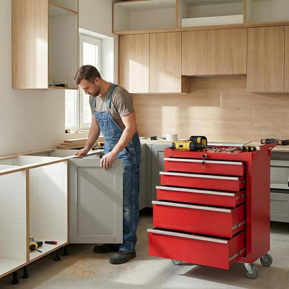 Garvee Rolling Tool Chest, 5 Drawers Tool Storage Cabinet, Toolbox - Image 9