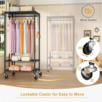 FUTASSI P6 Medium Rolling Clothes Rack Heavy Duty, Clothing Racks - Image 3