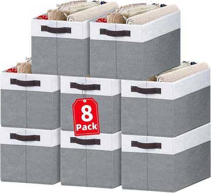 Criusia Large Storage Baskets 8 Pack Versatile Fabric Storage Bins by Criusia