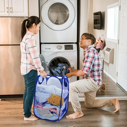 Collapsible Pop Up Laundry Hamper, Extra Large Mesh Foldable Laundry Basket - Image 5