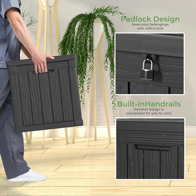 51 Gallon Outdoor Deck Box, Storage Lockable Waterproof Patio Furniture - Image 6