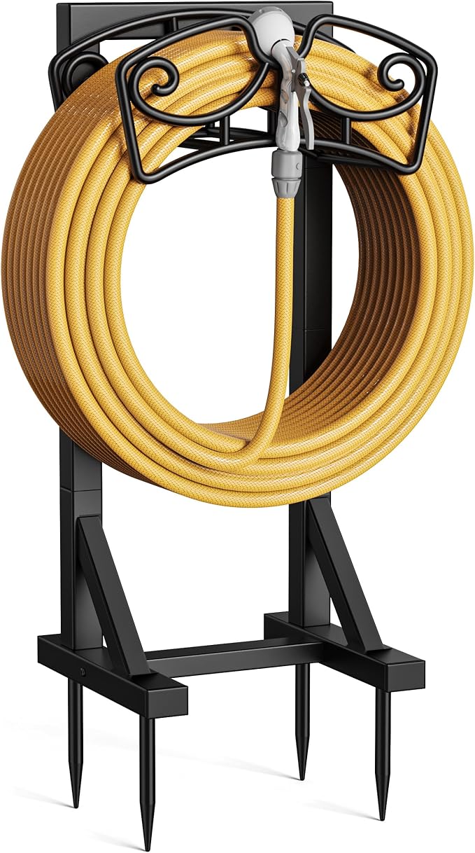Garden Hose Holder Stand, Freestanding Metal Water Hose Storage Rack by niffgaff