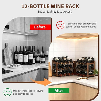 Wine Rack Bamboo Wine Racks Countertop, Sturdy Wine Rack - Image 3