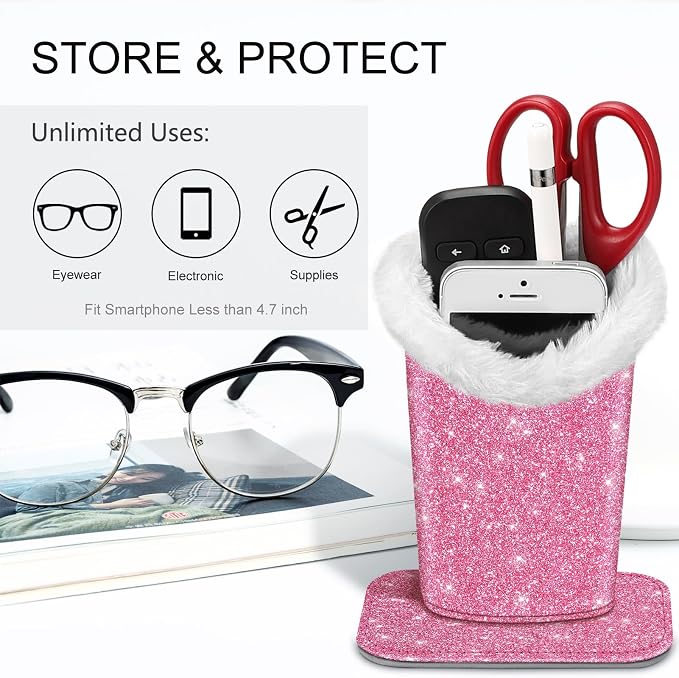 Fintie Plush Lined Eyeglasses Holder, Glasses Stand Case, Anti-scratch Glasses - Image 3