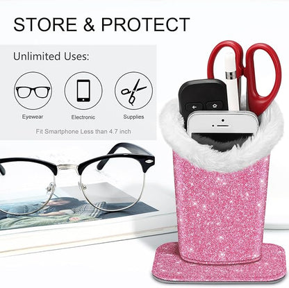Fintie Plush Lined Eyeglasses Holder, Glasses Stand Case, Anti-scratch Glasses - Image 3