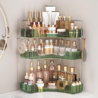 3-Tier Green Corner Organizer, PET Counter Storage by Kinkota