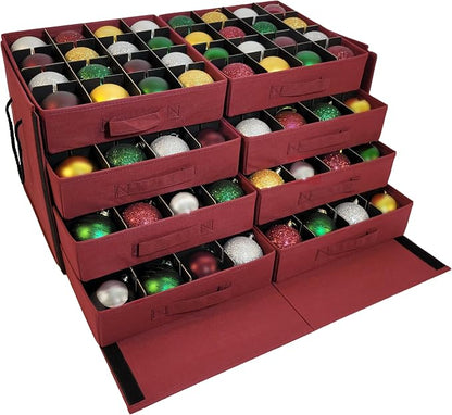 Christmas Ornament Storage Box, Adjustable Acid-Free Dividers | Holds 128 – 3 by 612Vermont