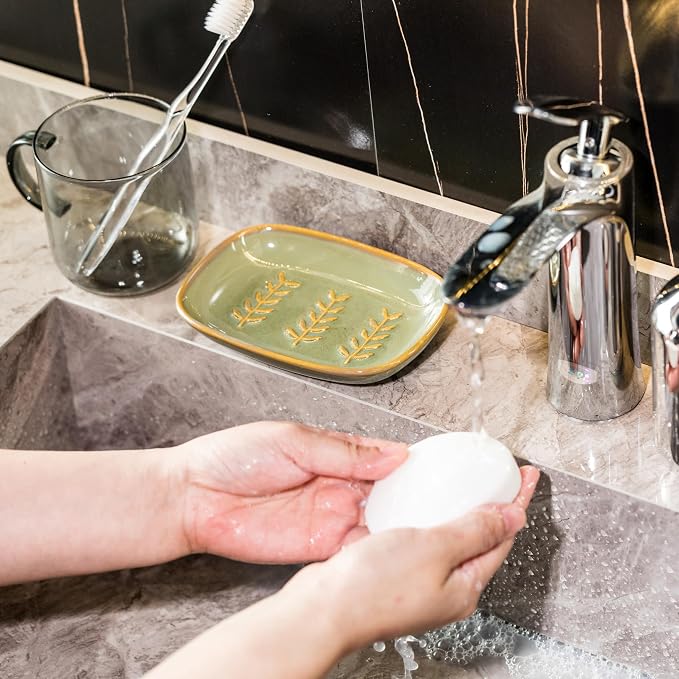 Soap Dish Soap Holder Shower, Ceramic Soap Dishes - Image 5