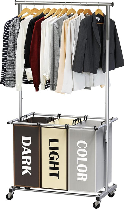 Simple Houseware 3-Bag Laundry Sorter - Image 8