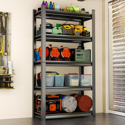 Storage Shelves, Garage Metal Shelving Unit, Adjustable, Double-Layer Column - Image 5