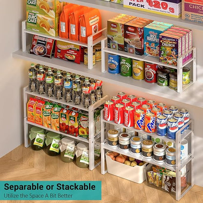 2 Pack Expandable Cabinet Organizer Shelves, 88lbs High Weight Capacity - Image 4