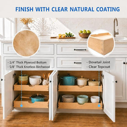COUVER Birch Wood Pull-Out Cabinet Organizer - Image 5