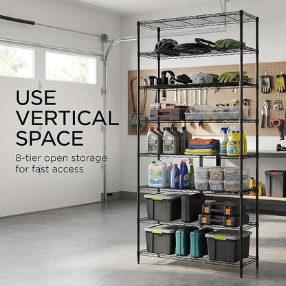 Finnhomy 8-Tier Wire Shelving Unit Adjustable Steel Wire Rack Shelving - Image 3