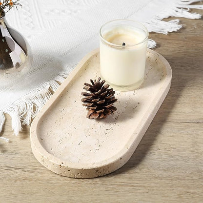 Koville Natural Marble Tray for Bathroom Counter, Vanity Tray Stone Trays for - Image 6