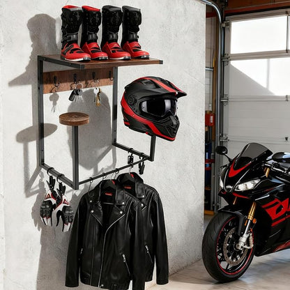 Motorcycle Helmet Wall Mount Rack, Heavy-Duty Helmet Holder - Image 8