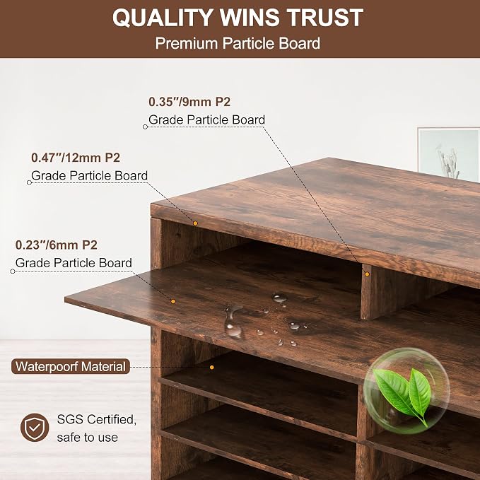 TQVAI Literature Organizer, Heavy Duty 48 Compartments Countertop Mail Organizer - Image 2