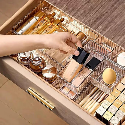 HOTOOLME 14PCS Clear Drawer Organizers Bins, 4 Size Clear Makeup Drawer - Image 7