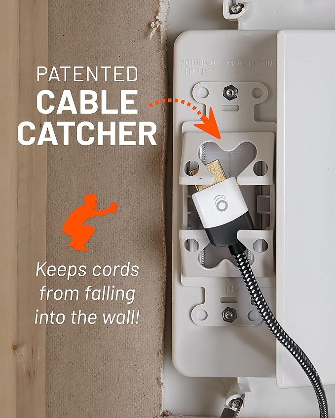 ECHOGEAR TV Cord Hider for Wall Mounted TV – Dual Outlet in-Wall Cable - Image 7