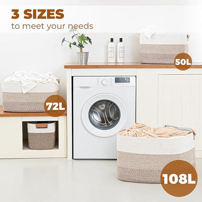 danpinera Rectangle Blanket Storage Basket, Large Blanket Basket Living Room - Image 6