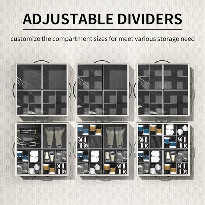 Aokeyee Shoe Organizer for Closet, 2 Pack Foldable Shoe Storage Organizer Box - Image 2