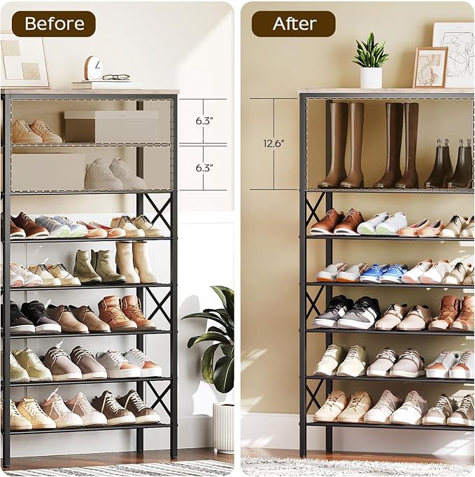 YATINEY 8 Tier Shoe Rack, Shoe Storage Organizer, Large Capacity Shoe Shelf - Image 4