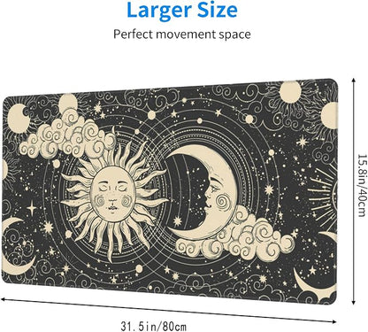 Desk Mat, Celestial Sun and Moon Extended Gaming Mouse Pad - Image 3