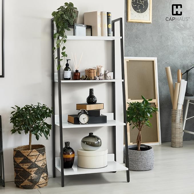 CAPHAUS 4 Tier Ladder Bookshelf, 24 Inch Width Free Standing Shelf, Bookcase - Image 4