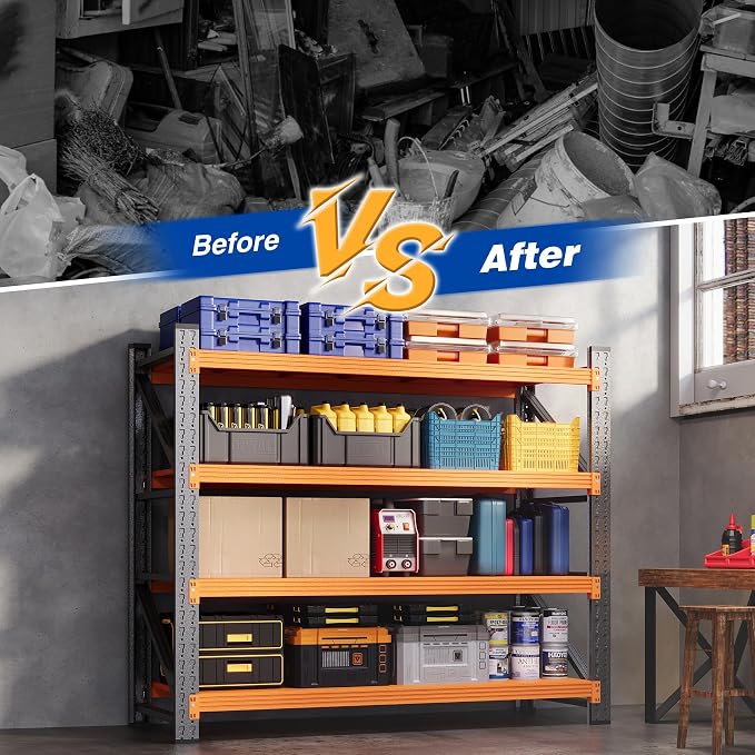 BYBYNSOE 48" W Storage Shelves 3000lbs Garage Metal Shelving Heavy Duty Garage - Image 5