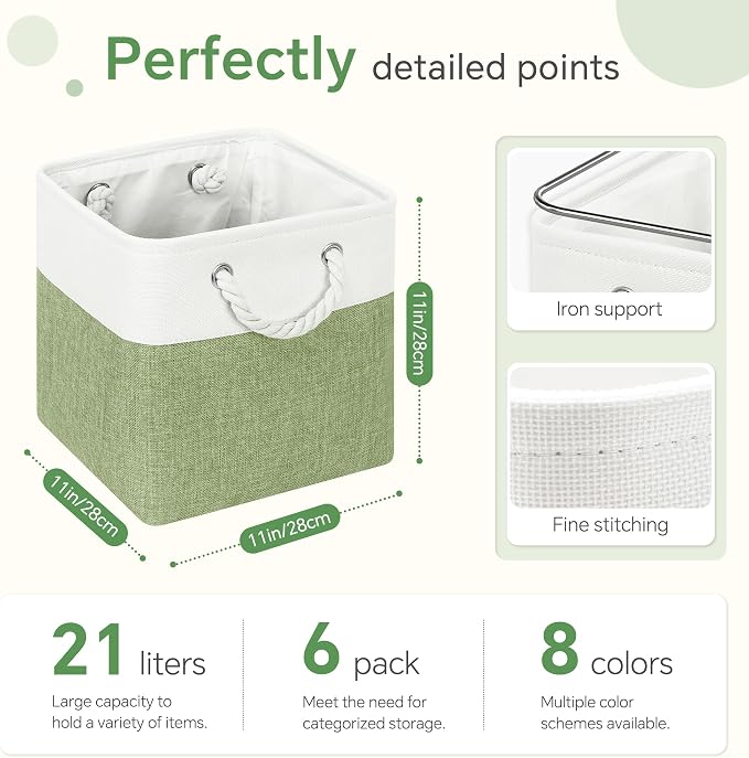 FinishingBo 11 inch Cube Storage Bin - Image 4