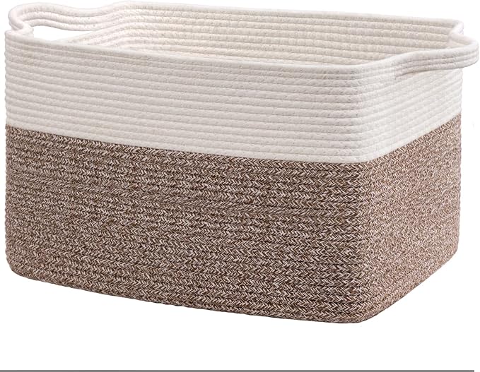 Goodpick Large Woven Blanket Basket 21.6" x 14.9" x 11.8" Storage Baskets by Goodpick