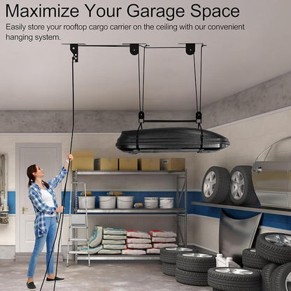 2025 Upgrade Cargo Box Garage Pulley System, Garage Ceiling Hoist Heavy-Duty - Image 2