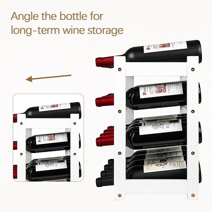 VASMIA Wine Rack, 4-Tier Bamboo Wine Racks Countertop, Sturdy and Durable Wine - Image 7