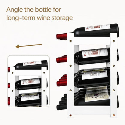 VASMIA Wine Rack, 4-Tier Bamboo Wine Racks Countertop, Sturdy and Durable Wine - Image 7