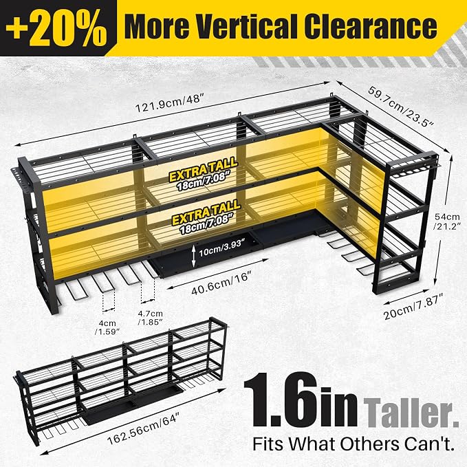 XLarge 64''W Power Tool Organizer Wall Mount | Modular&Corner-Fit 820lbs Garage - Image 3