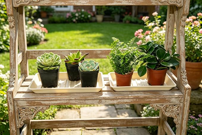 2 Pack Plastic Plant Tray Saucer Rectangular 20 21 Inch, Planter Trays Saucers - Image 4