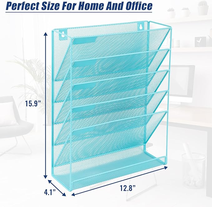 EASEPRES Desk File Organizer Mesh 6-Tier, Hanging Wall Mount Document - Image 3