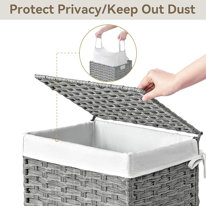Chrislley 90L Slim Laundry Hamper - Image 4
