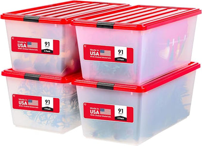 IRIS USA 91 Qt. Stackable Plastic Storage Bins by IRISUSA