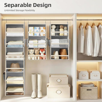STORAGE MANIAC 6-Shelf Hanging Closet Organizer and Storage, 2 Separable - Image 4