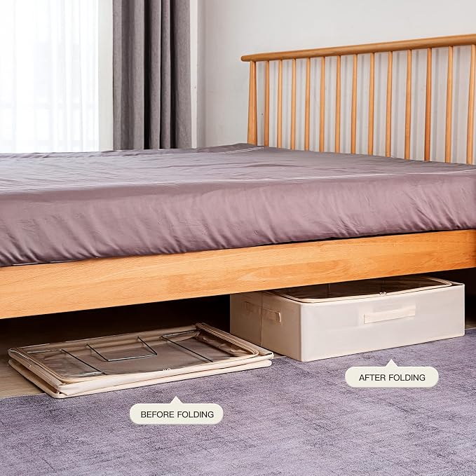 Under Bed Storage Bins Frame Storage Box Oxford Fabric Sturdy Underbed - Image 6