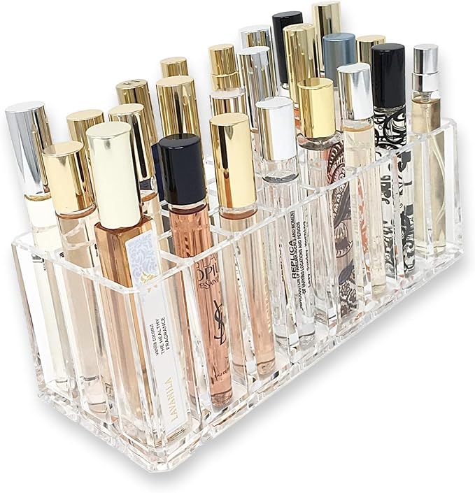 BY ALEGORY Acrylic Rollerball Perfume Organizer Beauty Scent Holder 24 Space - Image 2