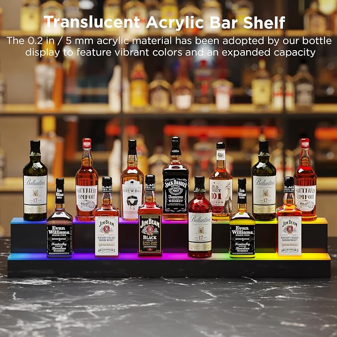 Dethan 2 Tier 40 Inch Liquor Bottle Display Shelf - Image 5