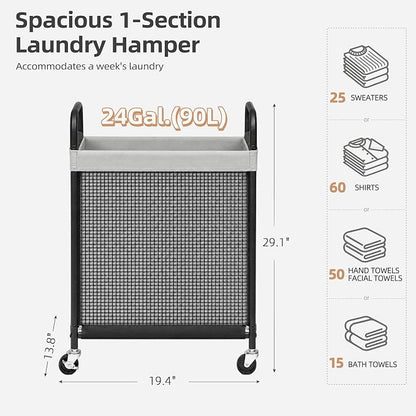STORAGE MANIAC Rolling Laundry Hamper - Image 3